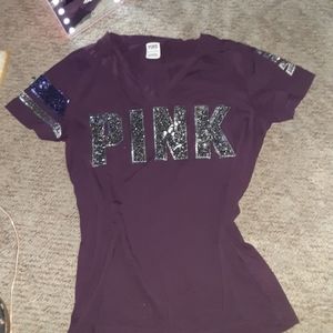 Vs pink htf bling tee Read Description Pls